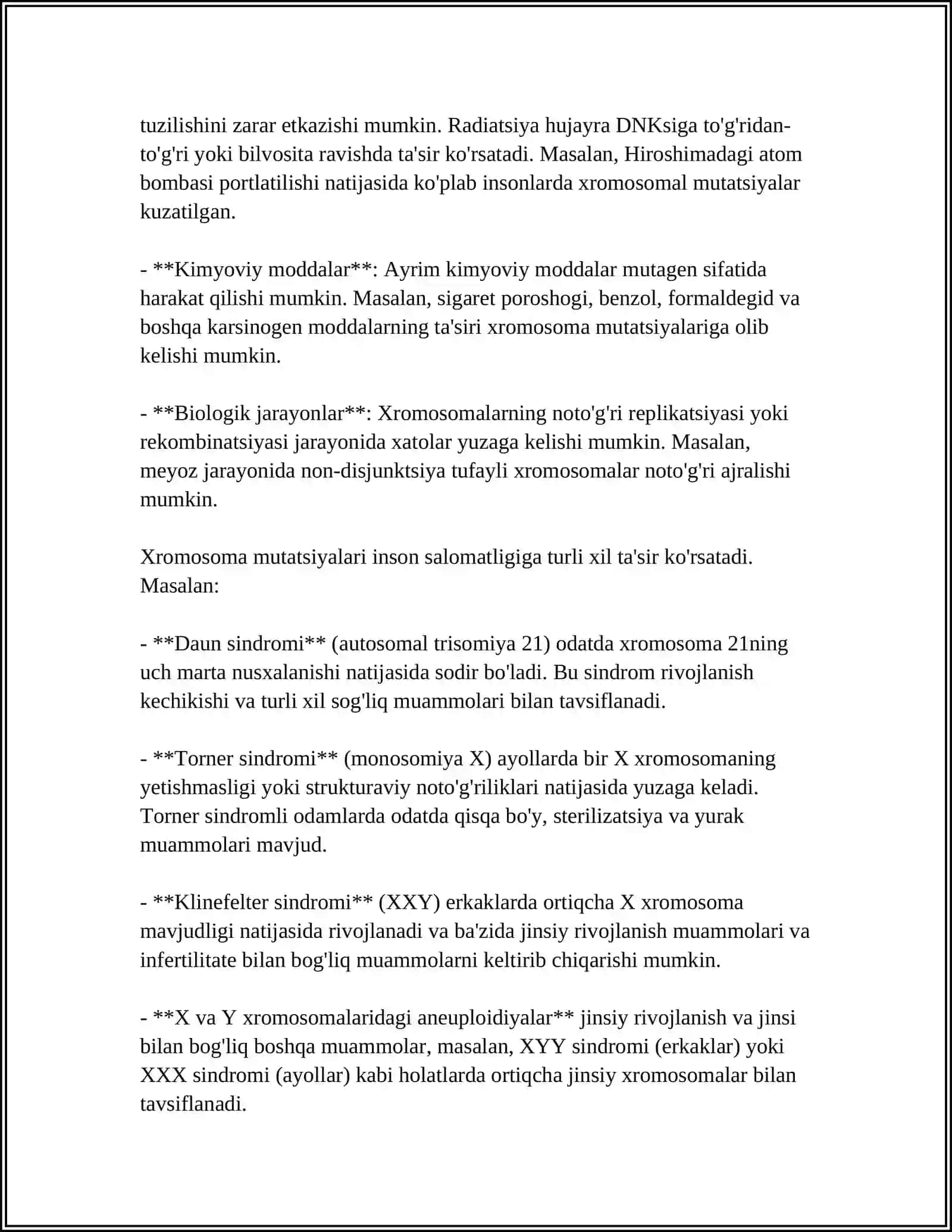 XROMOSOMA KASALLIKLARI 4
