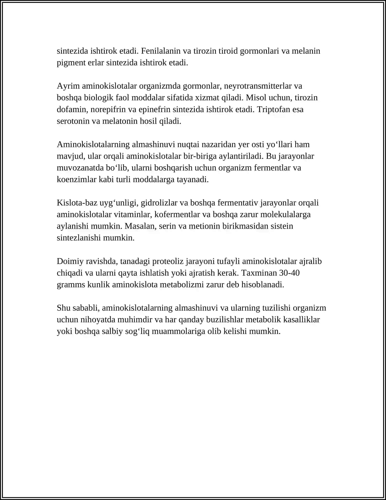 AMINOKISLOTALAR ALMASHINUVI NASLIY KASALLIKLAR 4