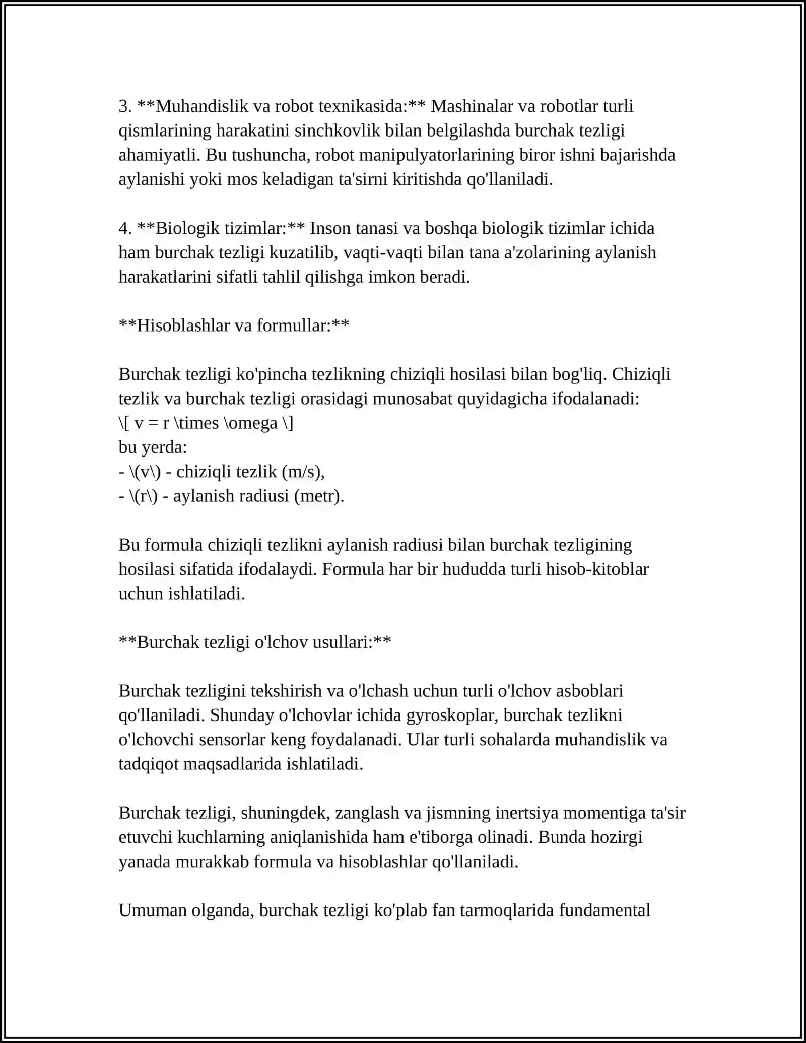 BURCHAK TEZLIK VA TEZLANISH 4