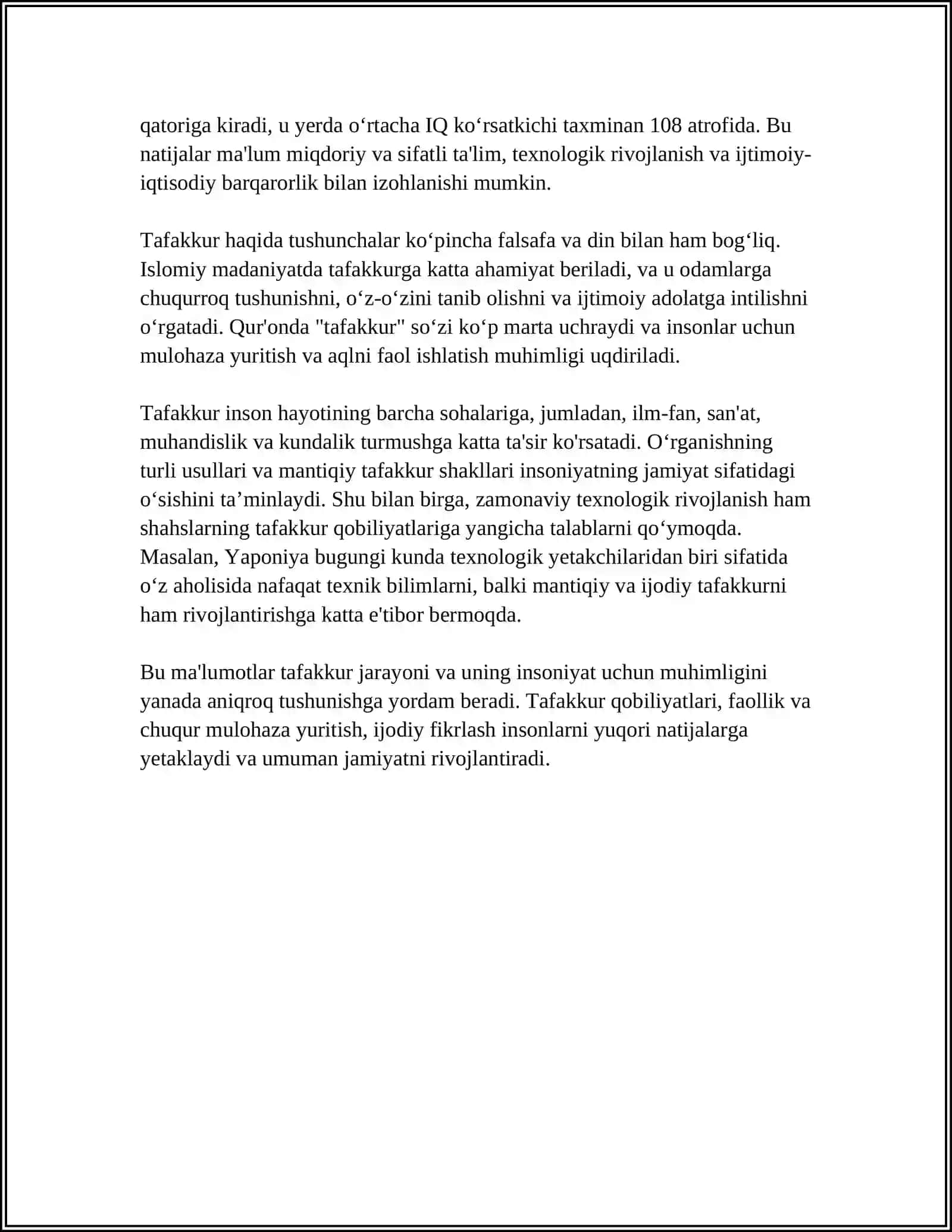 TAFAKUR HAQIDA TUSHUNCHA 4