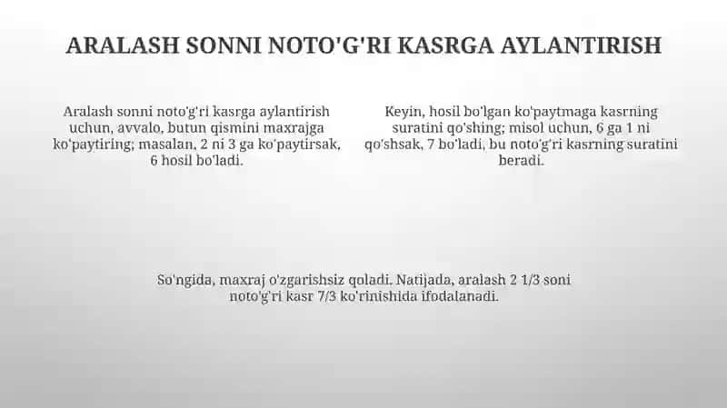 Aralash sonlarni natural sonlarga koʻpaytirish 4