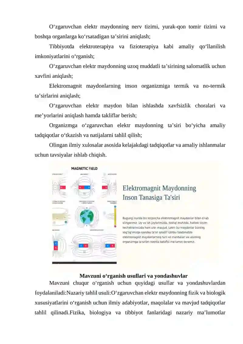 Organizmga o’zgaruvchan elektr maydon bilan ta’sir etish” 4