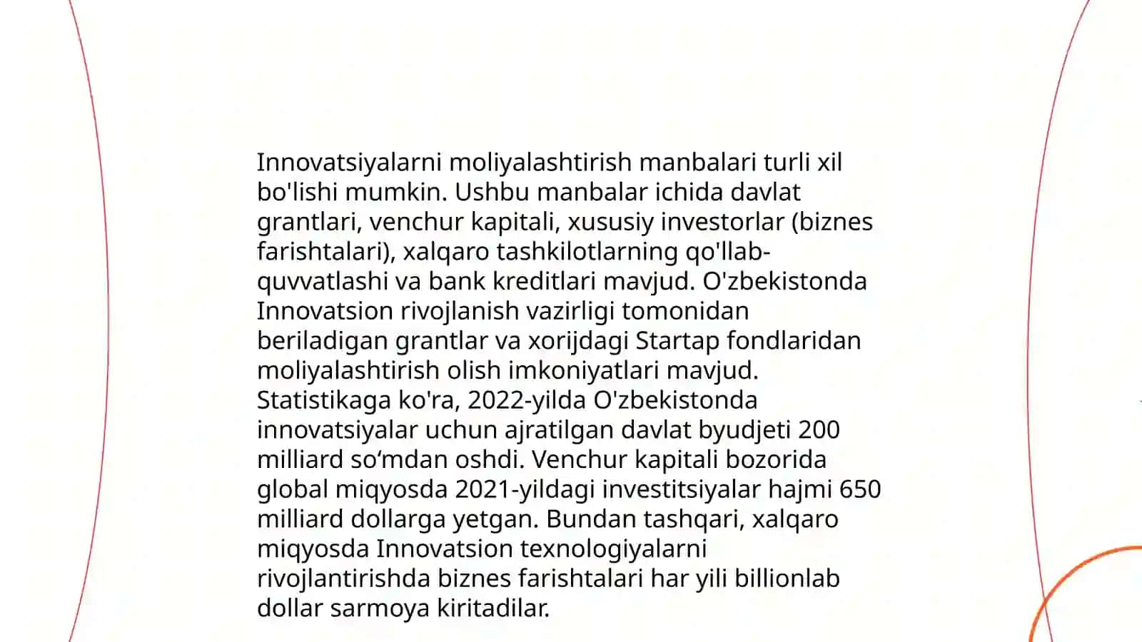 Innavatsion faoliyatni moliyalashtirish yoʻllari 4
