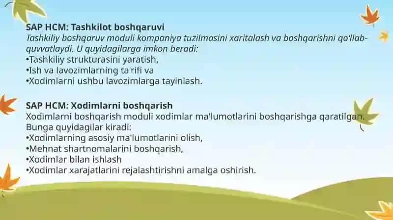 SAP dasturiyordamidaxodimlarnisamaraliboshqarish 4