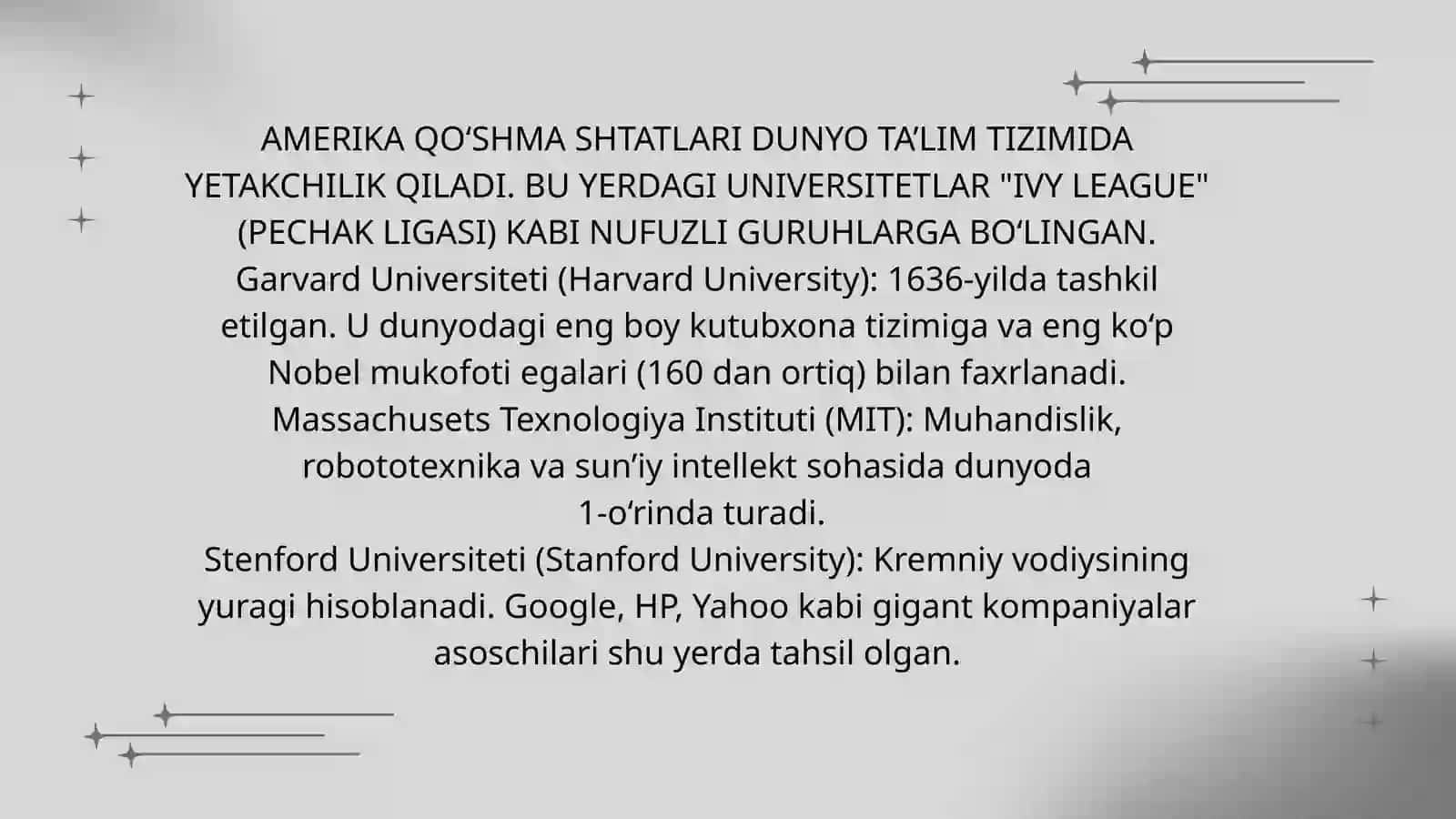 DUNYONING MASHHUR UNIVERSITETLARI 4