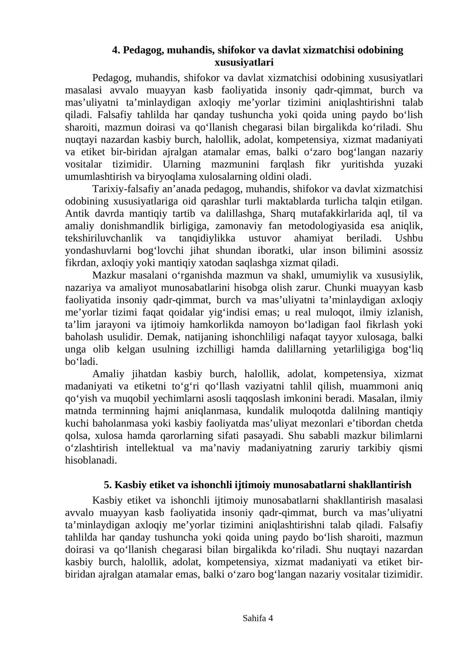 Kasbiy Odob Tushunchasi 4