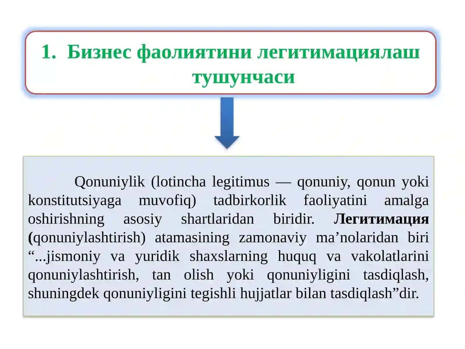 ТАДБИРКОРЛИК ФАОЛИЯТИНИ ЛЕГИТИМАЦИЯЛАШ 4