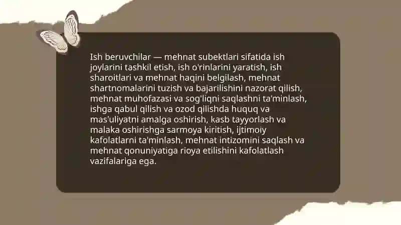 Ishchilar — vazifalari va xarakteristikalari 4