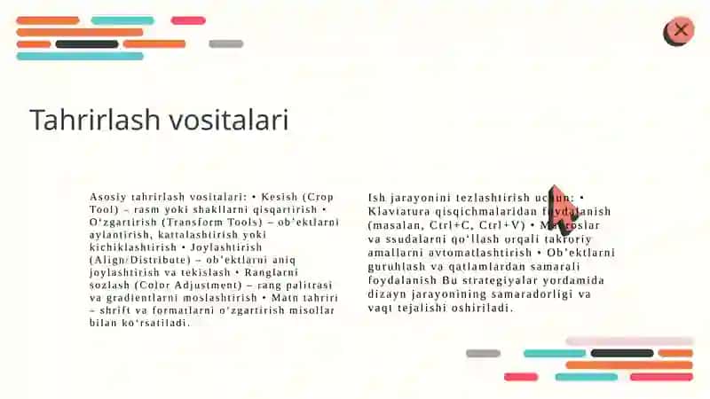 Corel Draw bilan ishlashning qoʻshimcha imkoniyatlari 4