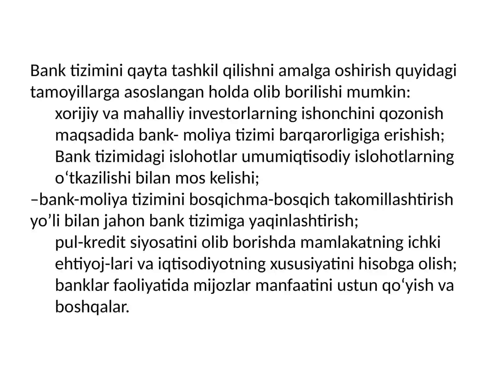 13-mavzu: Oʻzbekiston Respublikasi bank tizimi va uning tarkibi 4