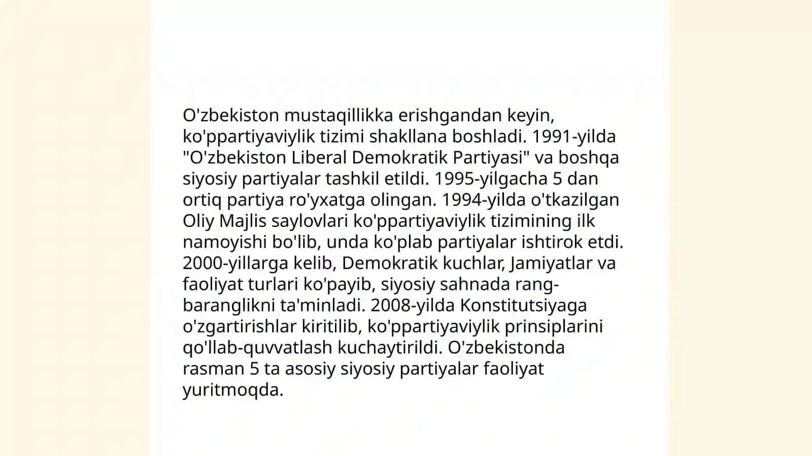 O'zbekistonda siyosiy partiyalarning rivojlanishi 4