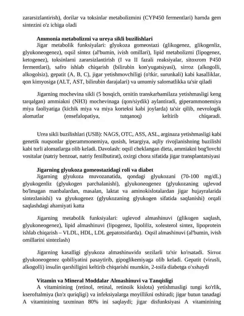 Jigarning metabolik funksiyalari 4