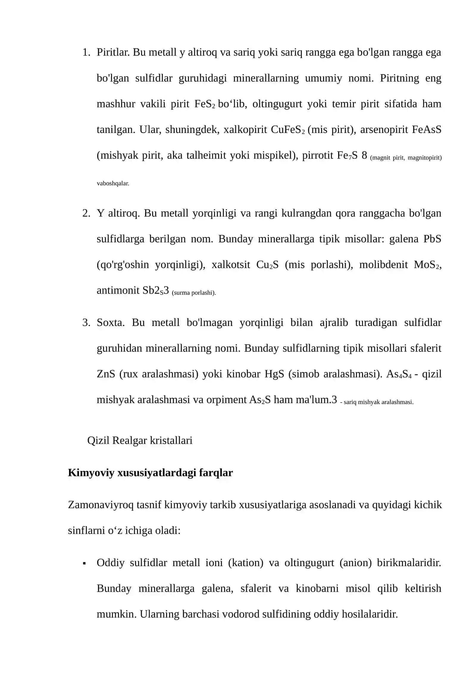 Sulfidlar sinfi minerallari 4