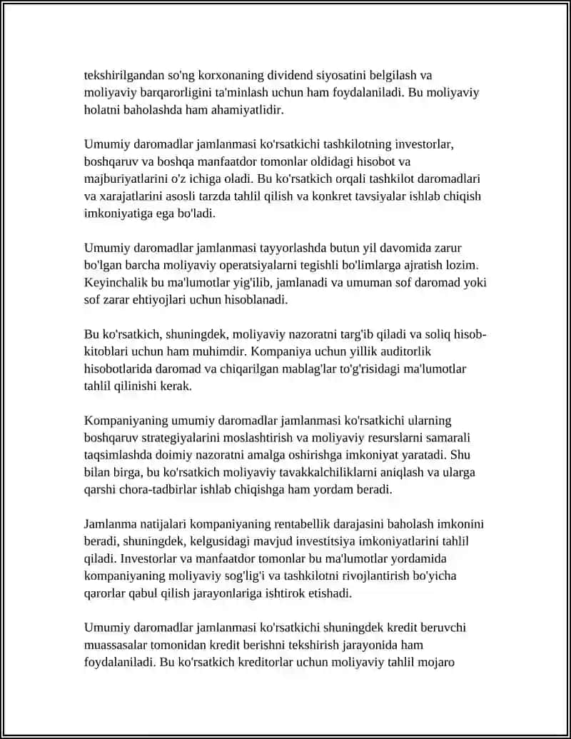 Umumiy daromadlar jamlanmasi ko'rsatkichi 4