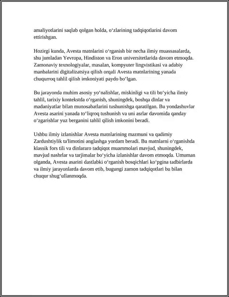 AVESTA ASARINING OʻRGANILISH TARIXI 4