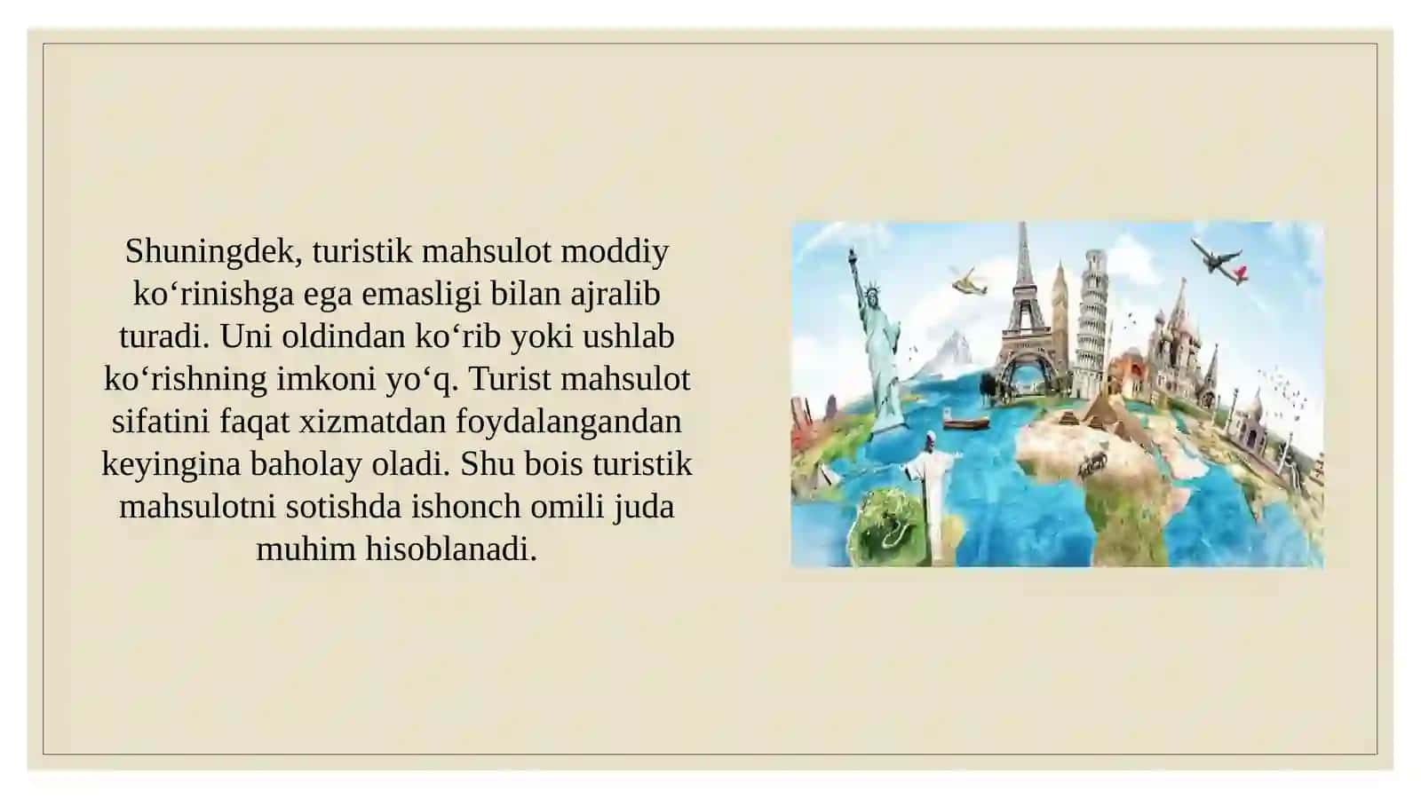 Turistik mahsulotlarni sotishni tashkil qilish 4
