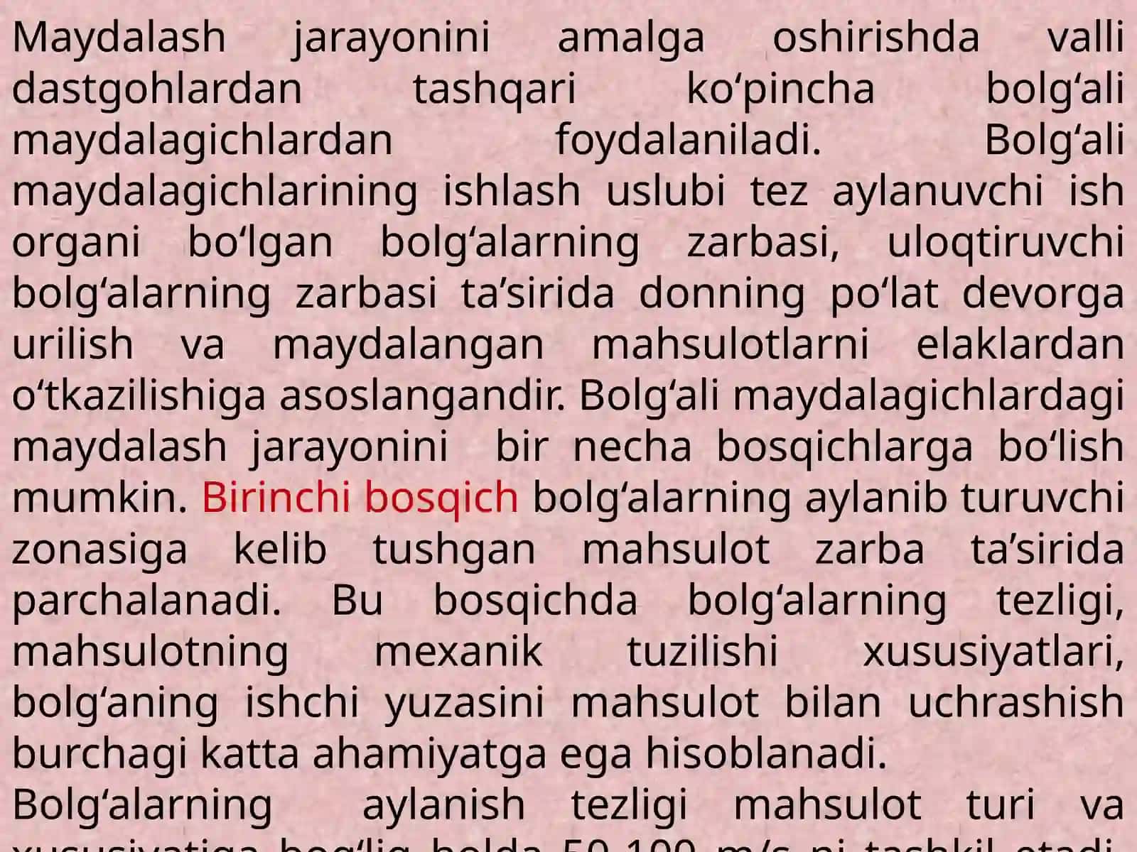 Maydalashning nazariy asoslari 4