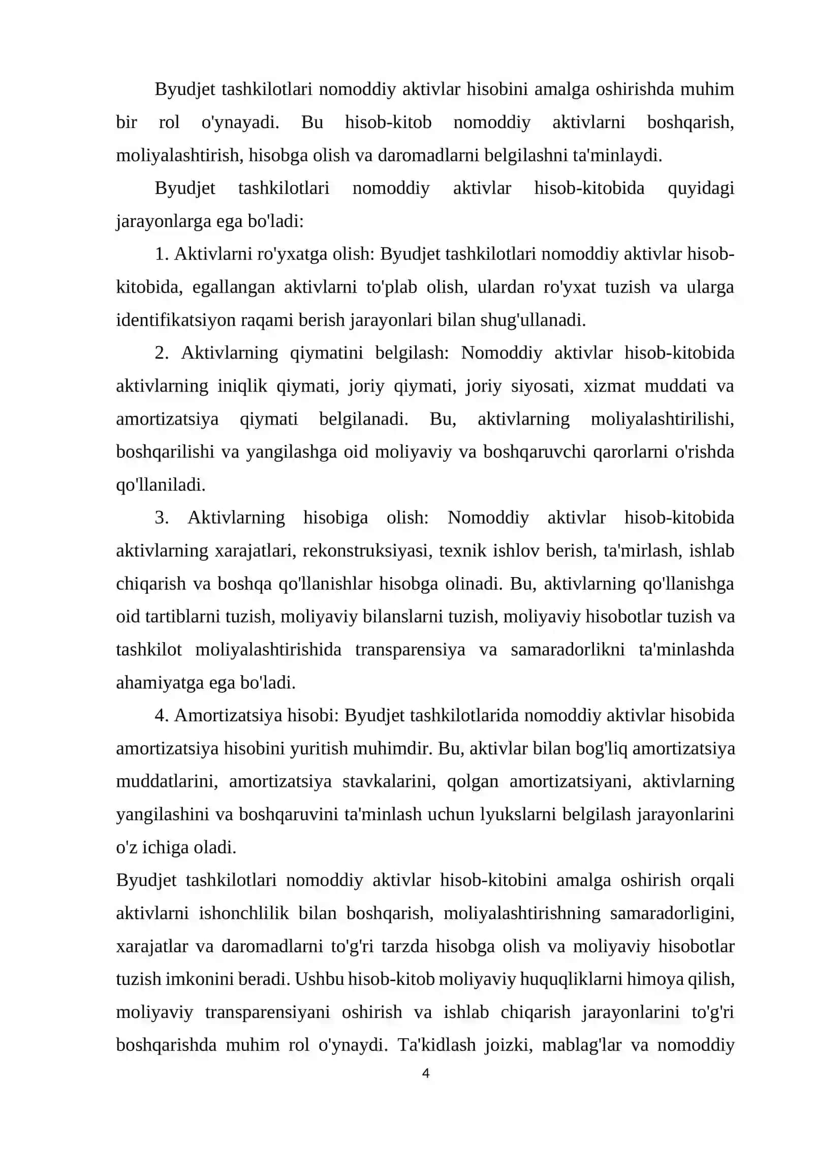 Byudjet tashkilotlari da nomoddiy aktivlar hisobi. 4