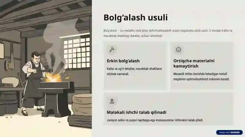 Zagotovka olish usulini tanlashni o‘rganish 4