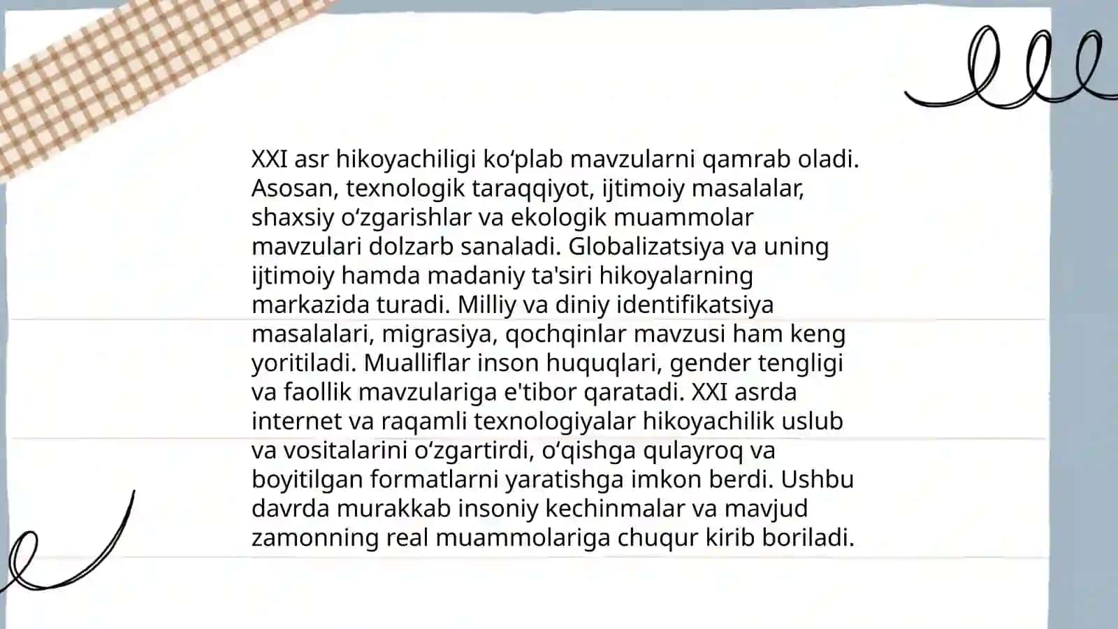 Hikoya janrining XXI asrdagi taraqqiyoti 4