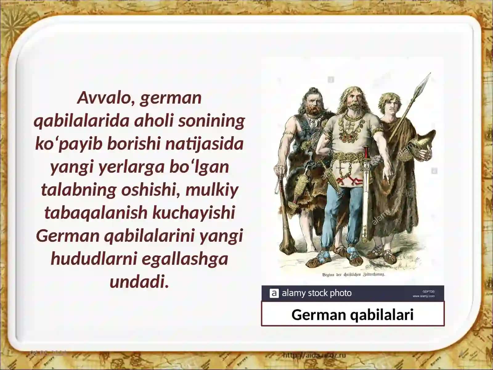 7-sinf Jahon tarixi German qabilalari va Rim imperiyasi dars taqdimot 4