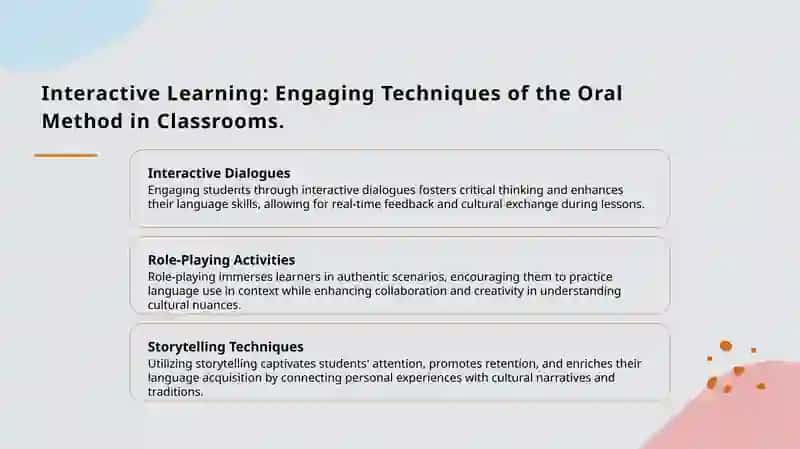 The main peculiarities of oral method 4