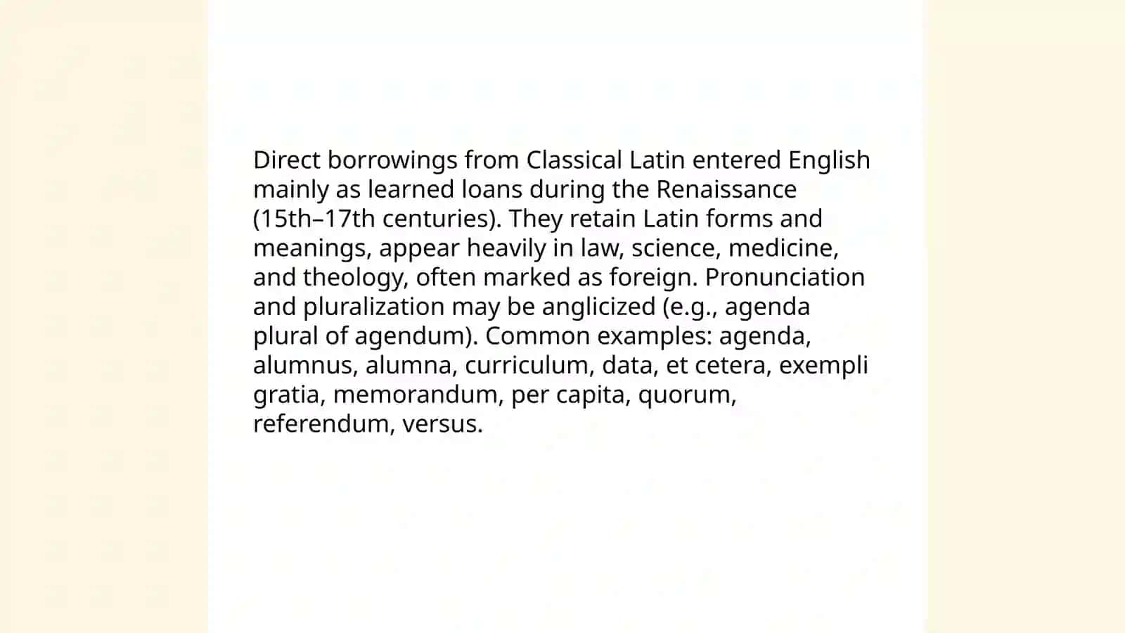 Latin borrowings 4