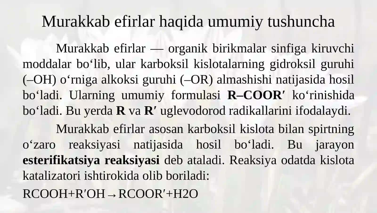 Etilatsetat sintezi uning tuzilishi va xossalari 4