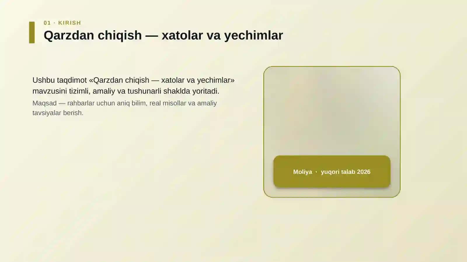 Qarzdan chiqish — xatolar va yechimlar 4