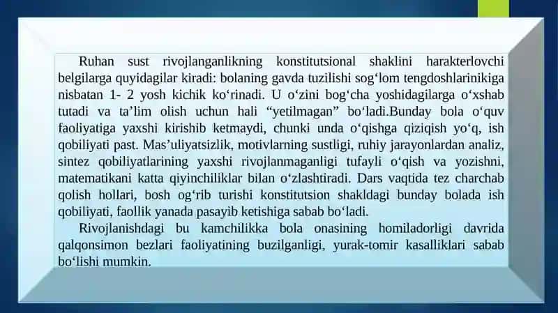 RUHIY RIVOJLANISHI SUSTLASHGAN BOLALAR 4