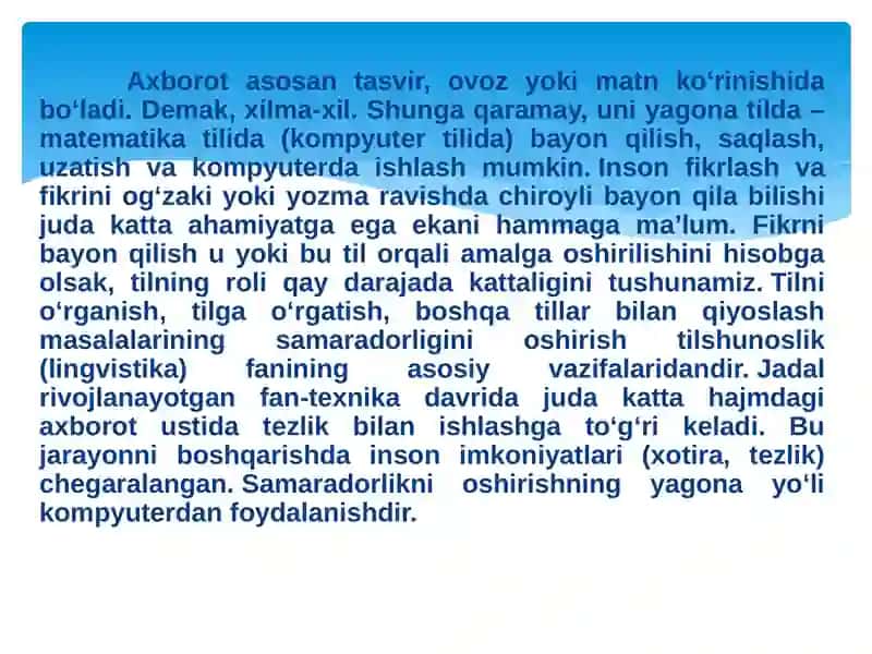 Kompyuter lingvistikasi 4