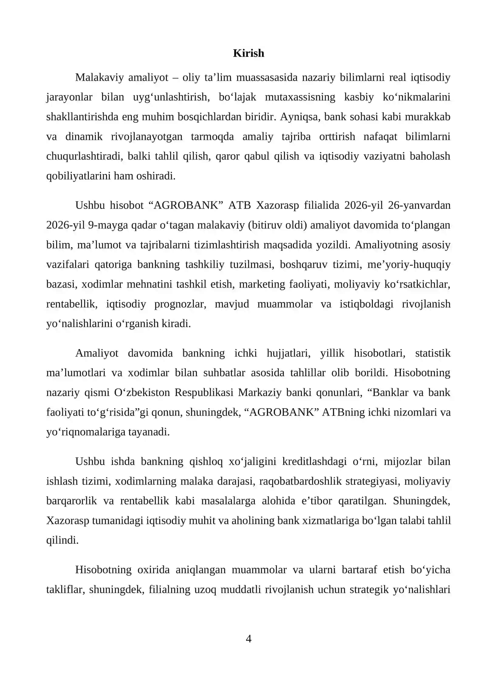 AGRO BANK ATB MALAKAVIY AMALIYOT HISOBOT 4