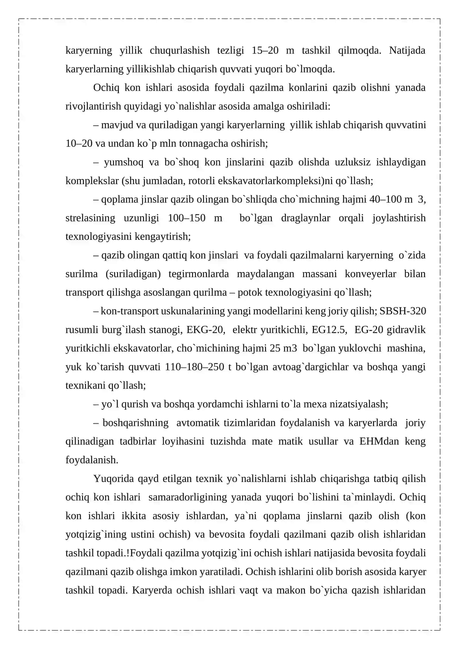 Ochiq usulda qazib olishda o'tiladigan kon lahmlari 4