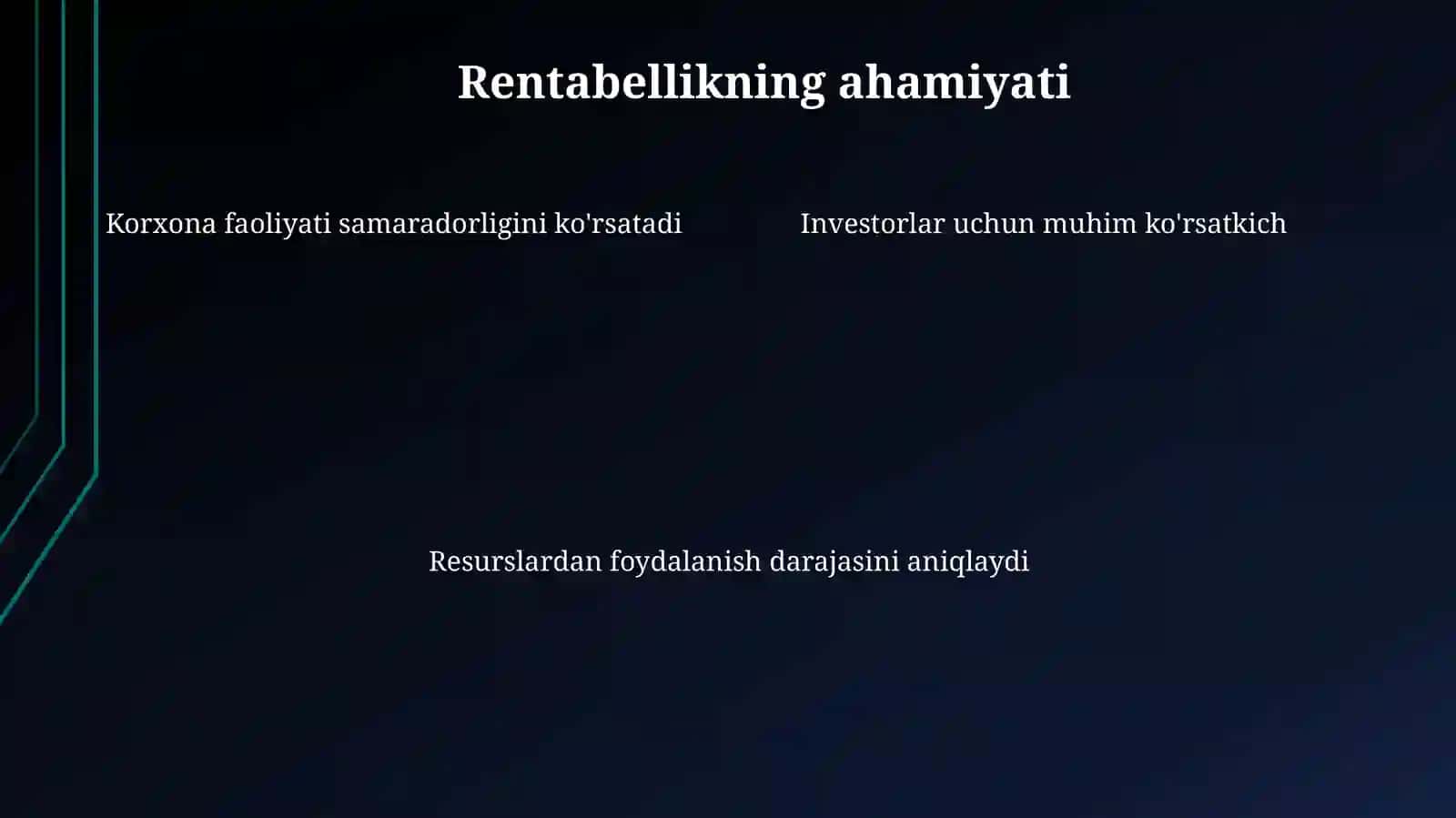 Rentabellik koʻrsatgichlari 4