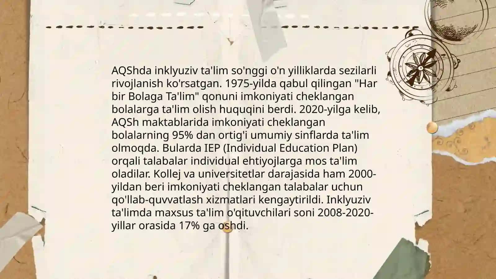 Inklyuziv ta'limni xorijiy davlatlarda nazariy va amaliy jihatdan qoʻllab quvvatlanishi 4