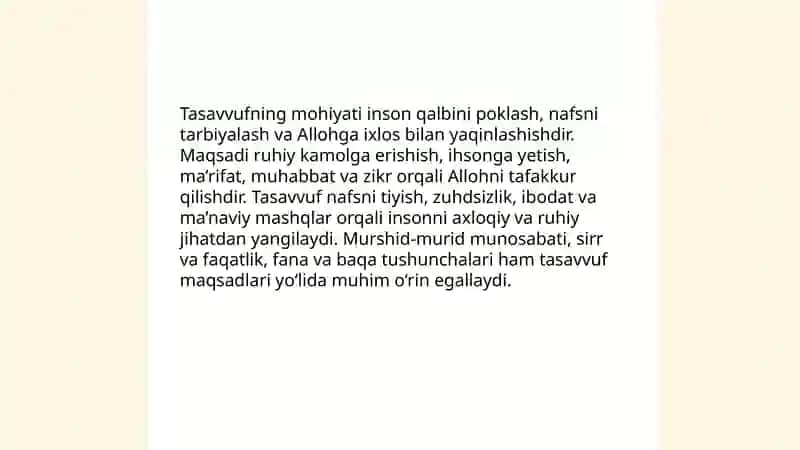 Tasavvuf tushunchasi va uning mohiyati 4