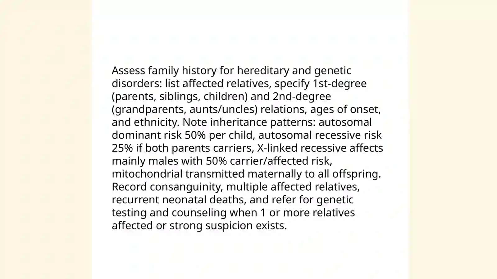 Family history and social history 4