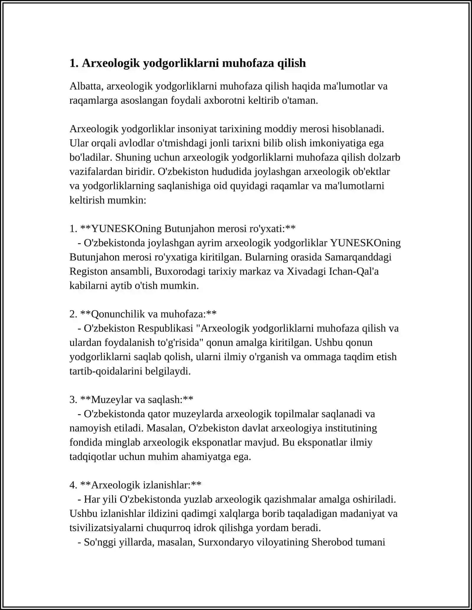 Arxeologik yodgorliklarni muhofaza qilish 4