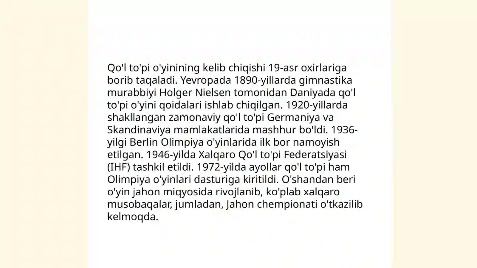 Qo'l to'pi o'yinini paydo bo'lishi 4