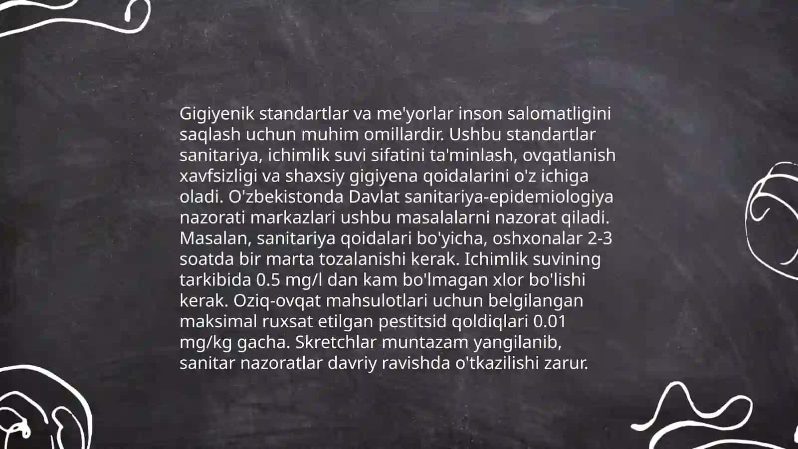 Oziq mahsulotlari sinfini gigiyenik baholash 4