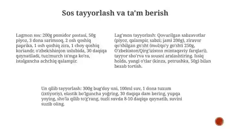 Lagʻmon tayyorlash texnologiyasi 4