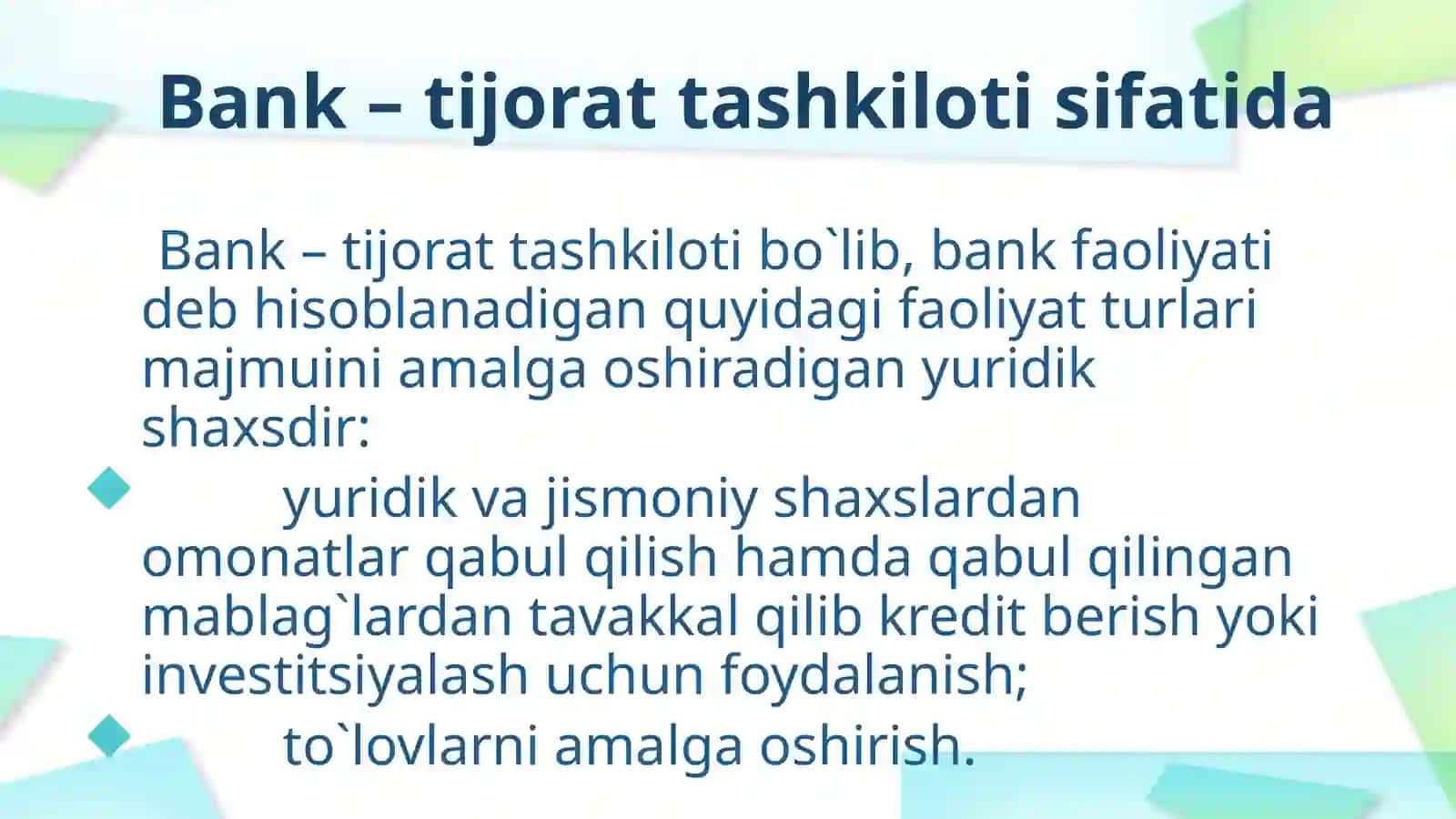 Tijorat banklarini huquqiy asoslari 4