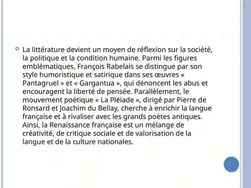 La littérature française de la Renaissance Rabelais et La Pléiade 4