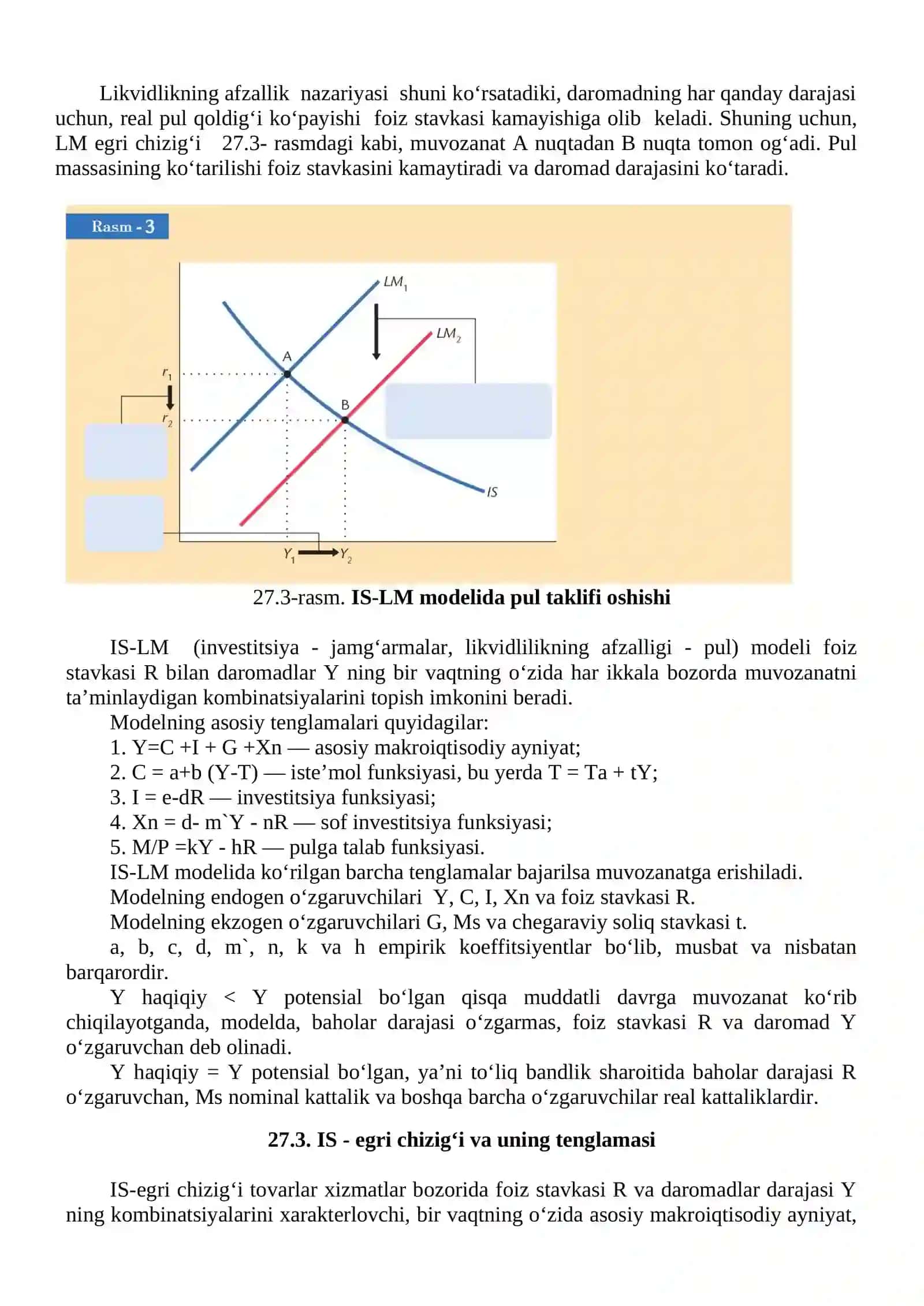 IS-LM MODELI VA UNING QOʻLLANILISHI 4