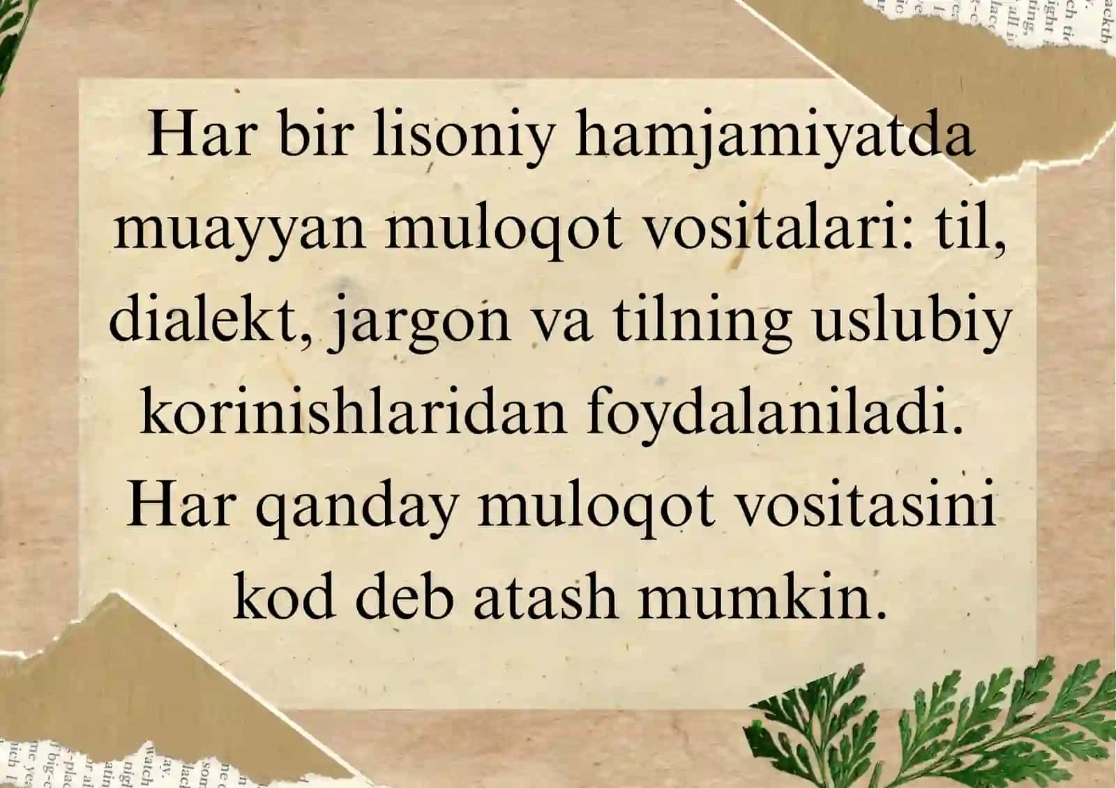 Lisoniy kod va til qo'llash sohasi 4