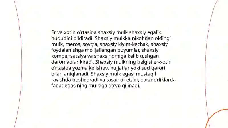 Er xotinlar oʻrtasidagi mulk huquqi 4