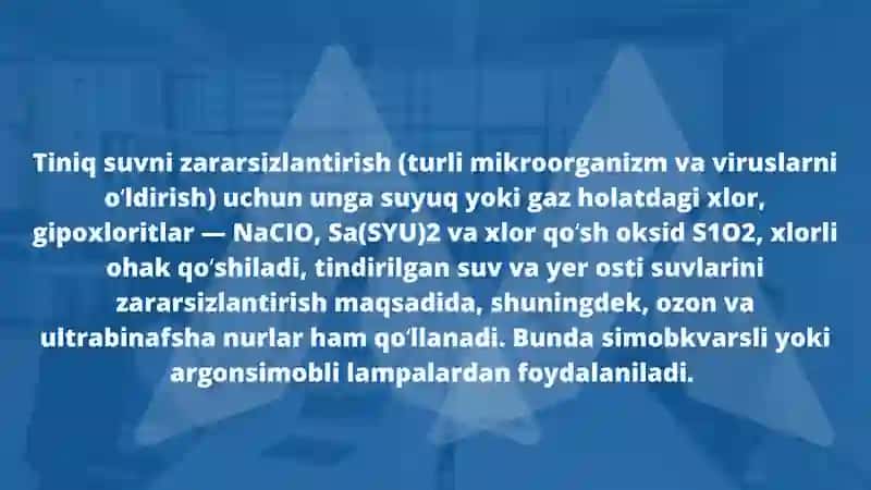 ICHIMLIK SUVINING SIFATINI YAXSHILASHDA ASOSIY USULLAR 4