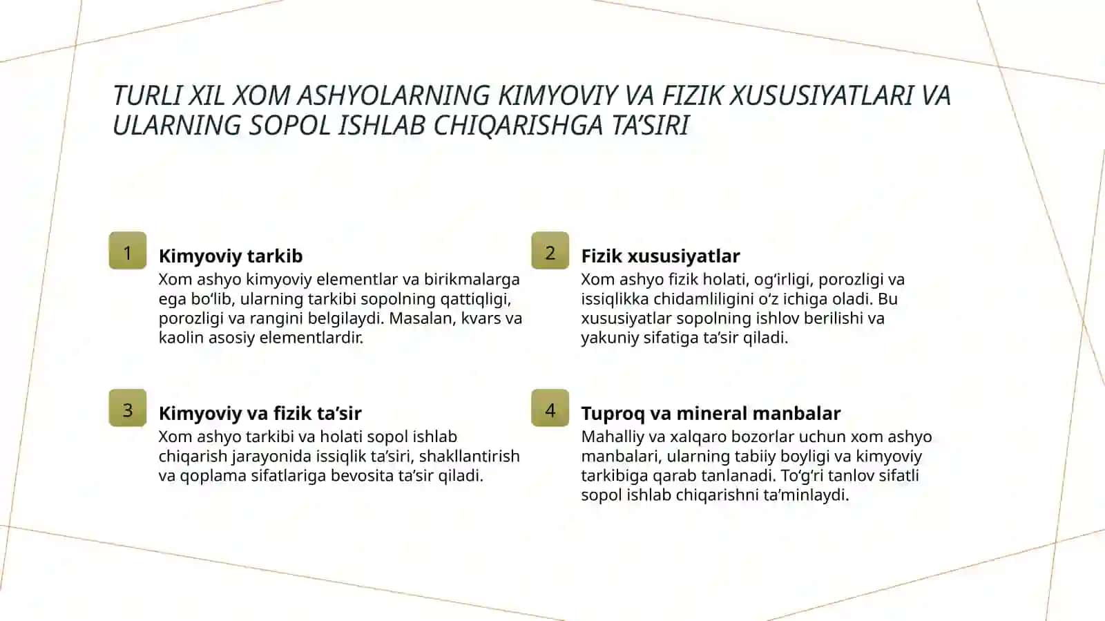 Sopol buyumlari ishlab chiqarish xom ashyosi 4