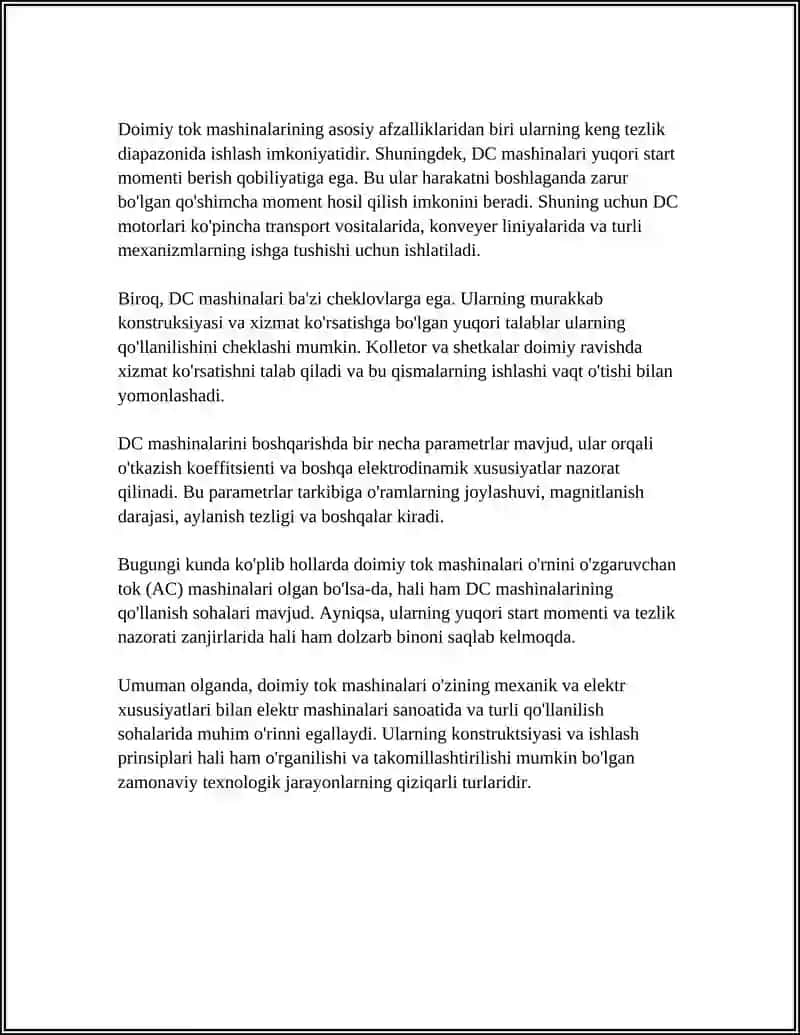 Doimiy tok (DC) mashinalari 4