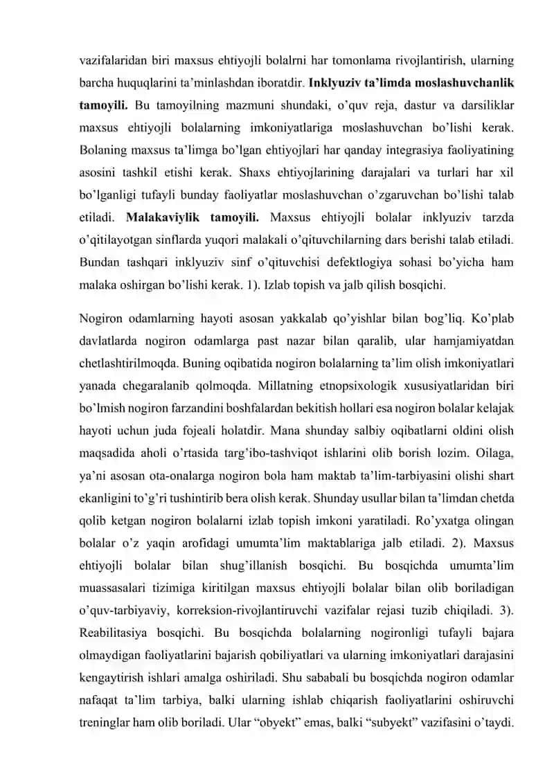Inklyuziv ta’limga kiritishning asosiy tamoyillari xususiyatlari 4